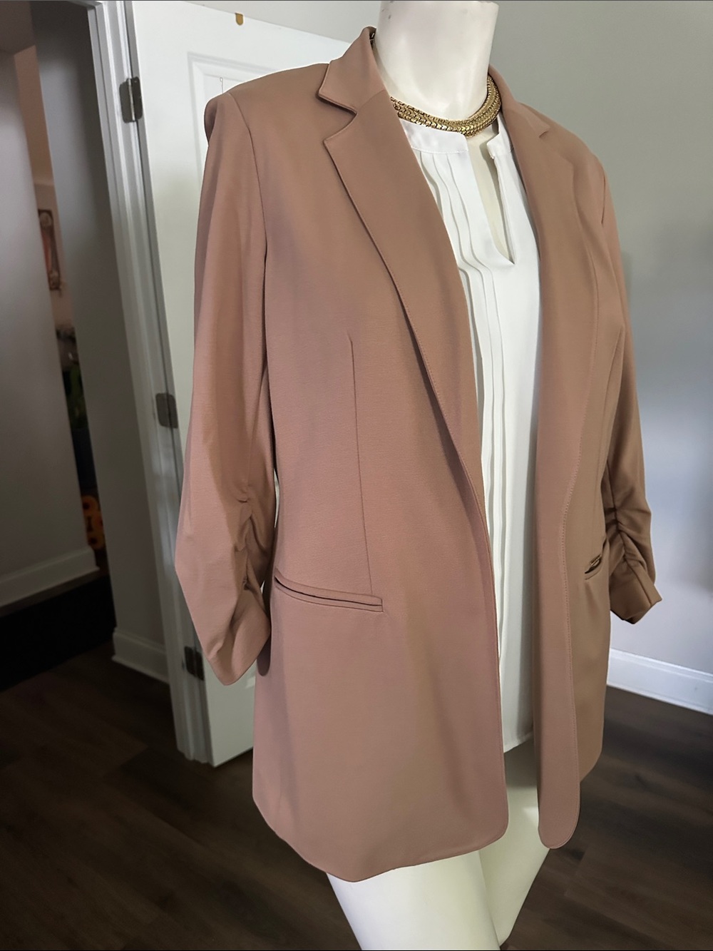 Anne Klein Dusty Rose Open-Front Blazer - Picture 4 of 14